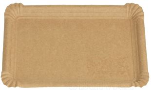 Papírový tácek hnědý č.4 s tukovou barierou 13x20 cm KRAFT