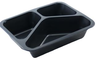 Plastová zatavovací miska 3D černá PP 227x178x40 mm