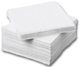 Ubrousky bílé 1 vrstvé 33x33 cm (70Ks)