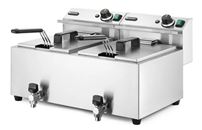 Ruční fritéza s vypouštěcím kohoutem, 2 × 8 l, HENDI, Profi Line, 16L