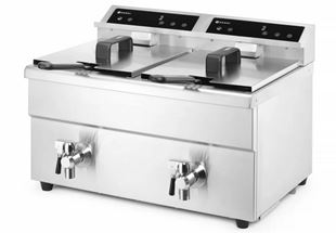 Indukční fritéza s výpustí - 2 x 8 l, HENDI, Profi Line, 16L